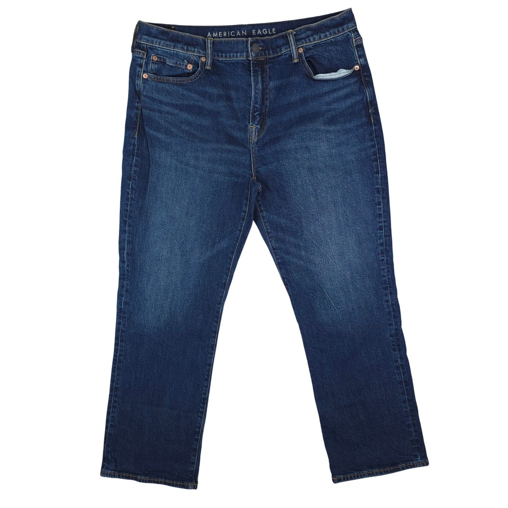 American Eagle Jeans Mens 36x30 Blue Original Bootcut Dark Wash Easyflex Stretch